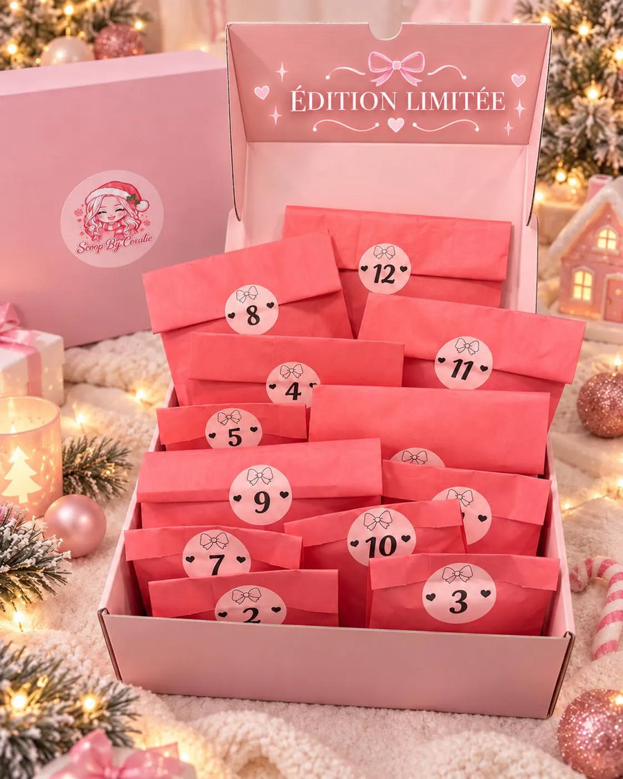 Calendrier de l’Avent Scoop By Coralie – 12 surprises – boîte rose