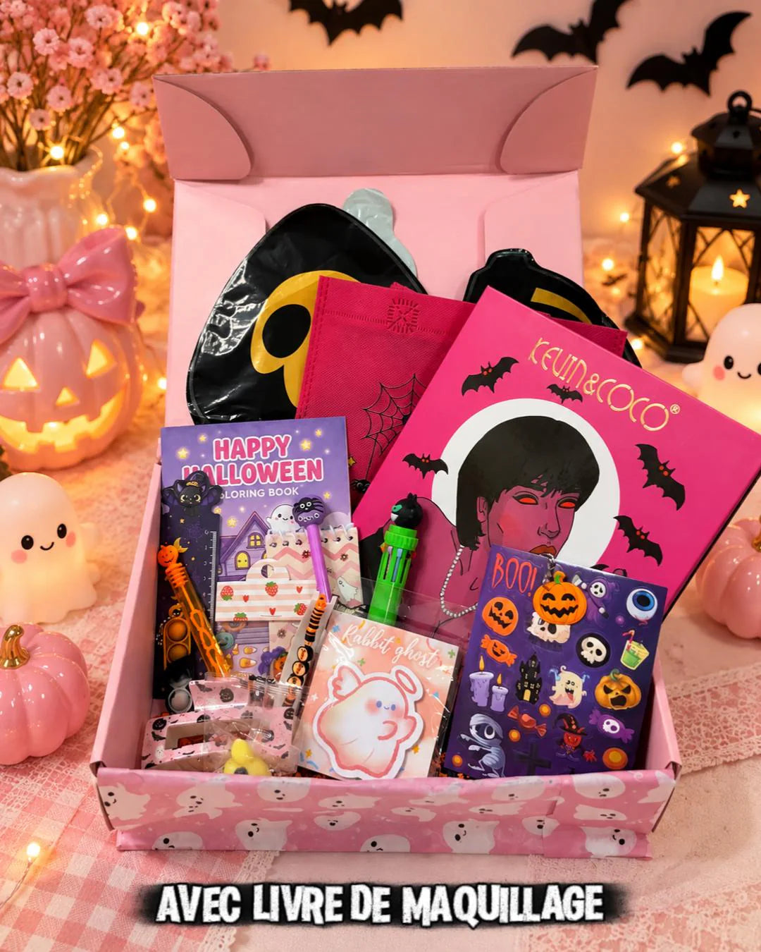 Box Halloween Kawaii avec livre de maquillage