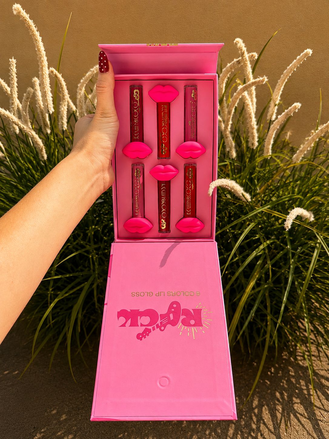 Coffret Rock N’ Roll de six gloss mats – Kevin & Coco, vue ouverte